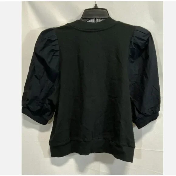 Anthropologie Maeve Women Black Short Puff Sleeve Jacket XL fits like L - Picture 3 of 10